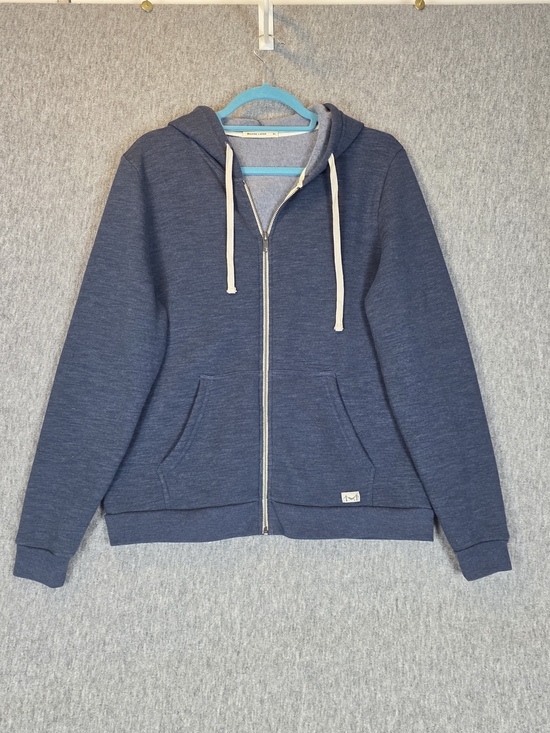 Marine Layer Afternoon Hoodie Full Zip Sweatshirt Blue Facebook Logos XL